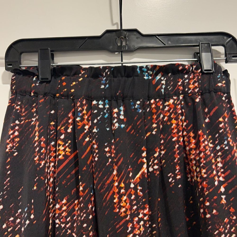 Halogen Black Printed Skirt with Elastic Waistband Women’s Size S - Picture 2 of 4
